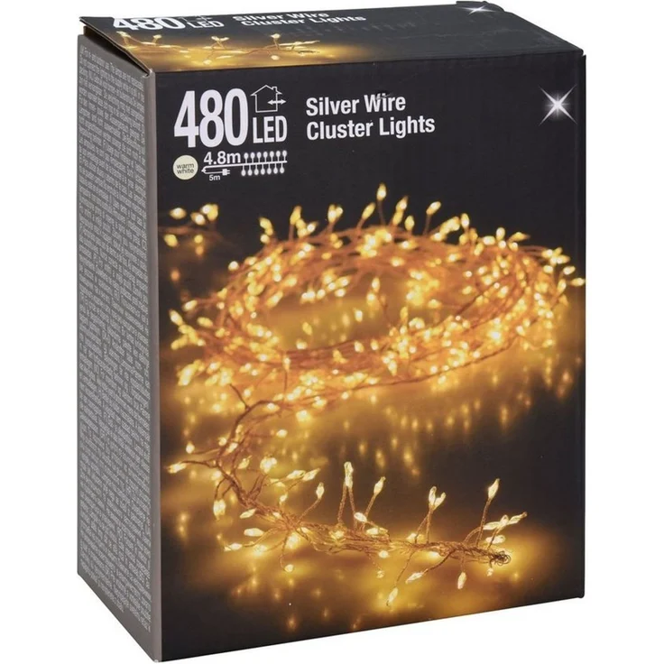 Spetebo Lichterkette Silver Wire CLUSTER Lights - 480 LED, 480-flammig – Bild 2