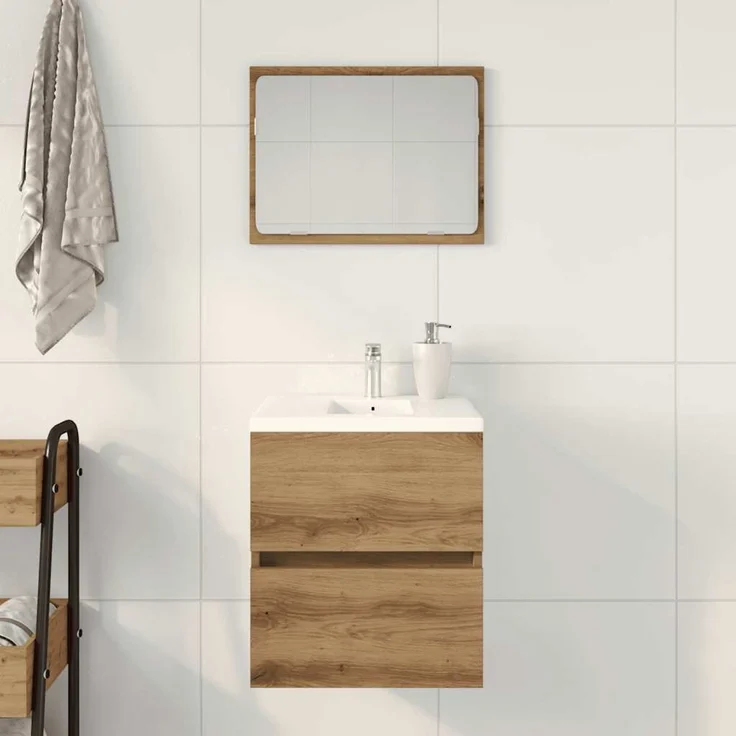 Waschbeckenunterschrank, Badschrank Artisan Oak 41x38,5x45 cm Holzwerkstoff de7539 – Bild 3
