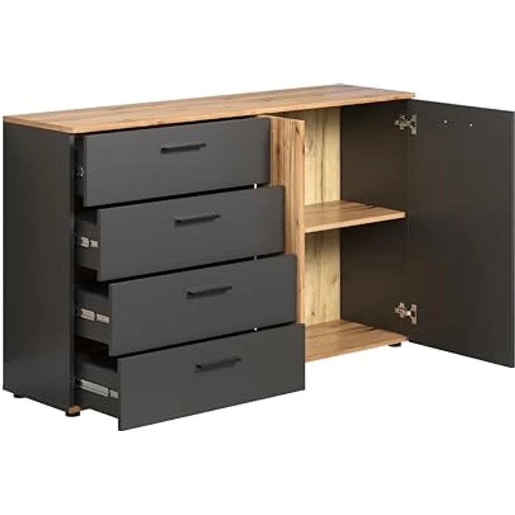 Sideboard Esteban in grau und Eiche Evoke 139 cm – Bild 5