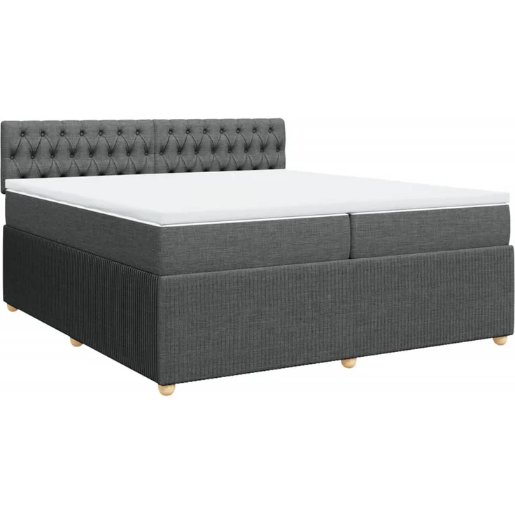 vidaXL Boxspringbett mit Matratze Dunkelgrau 200x200 cm Stoff 3289871 – Bild 3