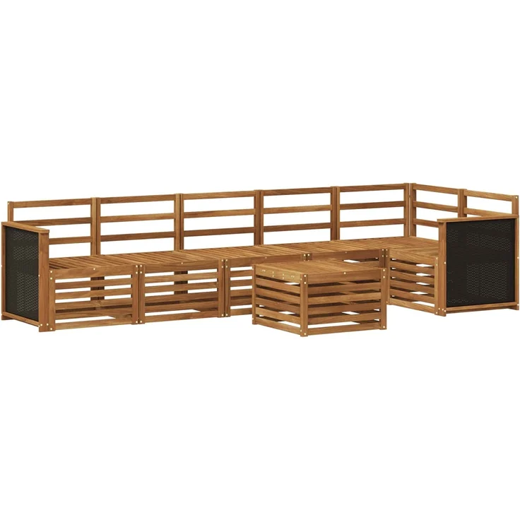 vidaXL Outdoor-Sofagarnitur 7 stk. 6-Sitzer Natur Massivholz Akazie 3384430 – Bild 2