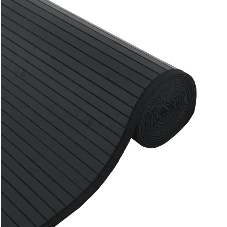vidaXL Teppich Rechteckig Schwarz 70x100 cm Bambus 376864 – Bild 3