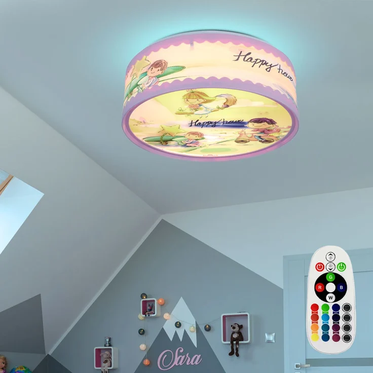RGB LED Deckenleuchte, Kindermotiv, multicolor, 28 cm, BIBIFEE – Bild 3