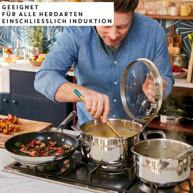 Tefal Wok Jamie Oliver E31019 Cook Smart, Edelstahl, Antihaftversiegelung, Thermo-Signal, Induktion, Ø 28 cm – Bild 8