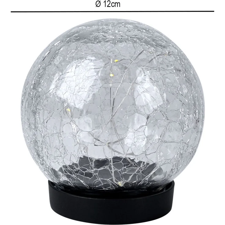 4x LED Solarleuchte, Bruchglasoptik, Glas, Kugel, IP44, Akku, D 12 cm – Bild 6