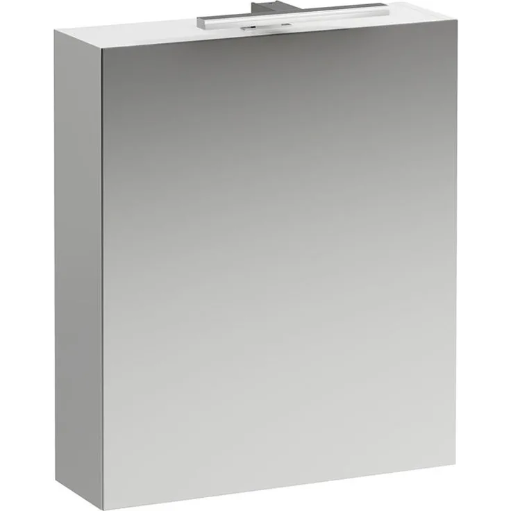 LAUFEN BASE Spiegelschrank 600 mm, 1 Tür, LED- Licht Element, Scharnier links, Farbe: Snow (weiß matt) - H4027511102601