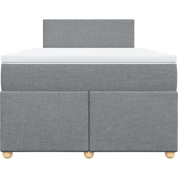 vidaXL Boxspringbett mit Matratze Hellgrau 120x200 cm Stoff 3288940 – Bild 6
