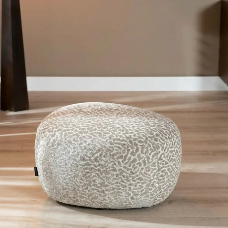 Bronx71 Hocker Fenna taupe Leo-Print – Bild 1