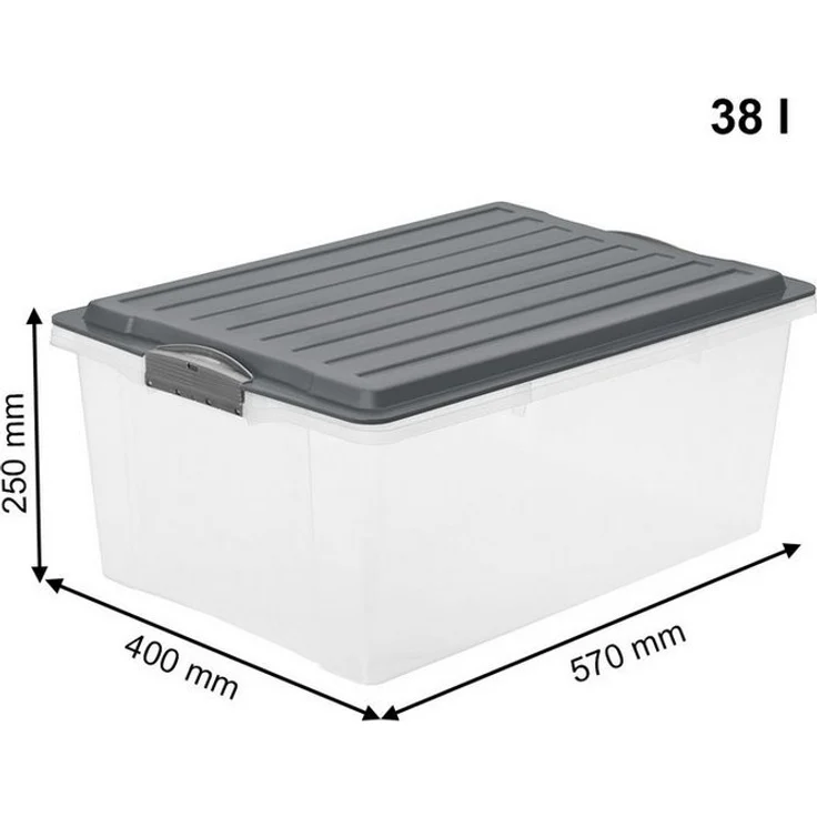 ROTHO Aufbewahrungsbox Compact Aufbewahrungsbox 38l mit Deckel, Kunststoff (PP) BPA-frei – Bild 3