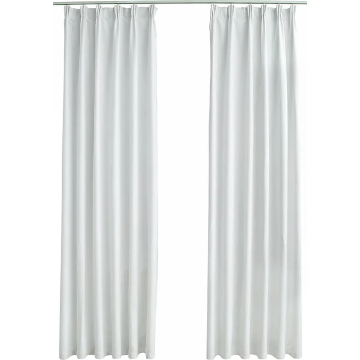 Verdunkelungsvorhänge | für Wohnzimmer & Schlafzimmer mit Haken 2 Stk. Grauweiß 140x175 cm – Bild 1