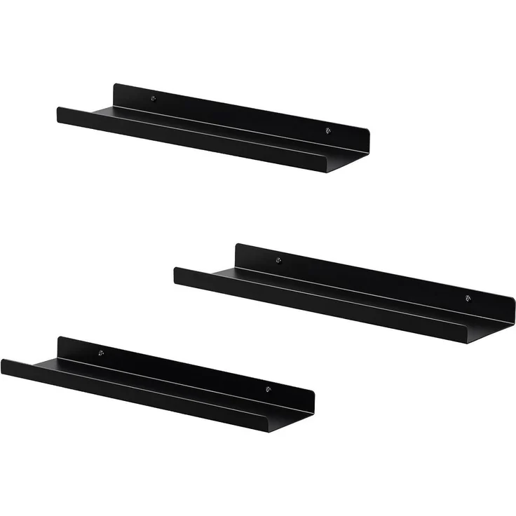 EUGAD Wandregal, Set 3-tlg, Hängeregal aus Metall Schweberegal Industrie-Design – Bild 5