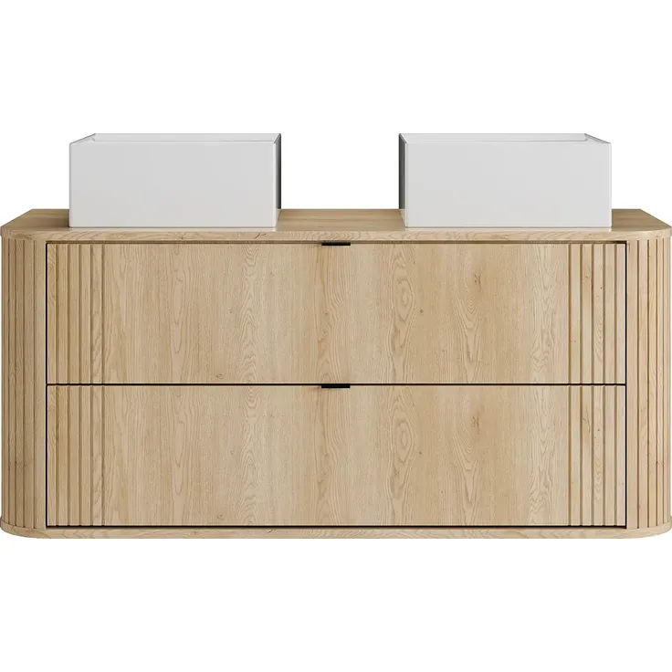 Vente-unique - FILOR Waschbeckenmöbel Holz, Platte Beige - B 46 cm x H 57 cm x L 120 cm – Bild 2