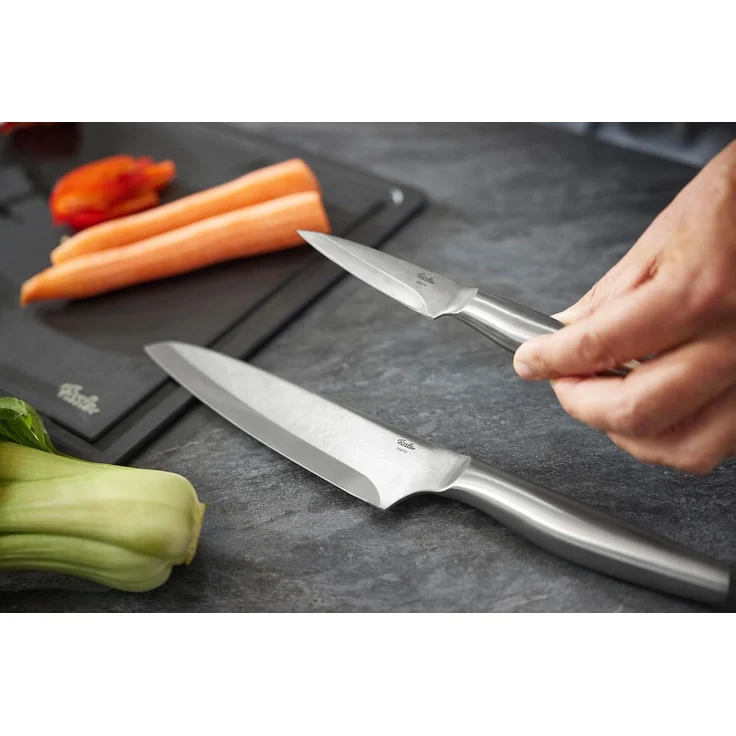 Fissler Kochmesser Essential, Lange breite Klinge, Halbkropf, gewichteter Griff – Bild 2
