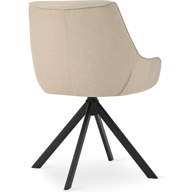 GOEURVANT 1178 Esszimmerstühle 2er-Set mit Armlehnen, 360° Drehbar, Webstoff - Beige Stoff – Bild 6