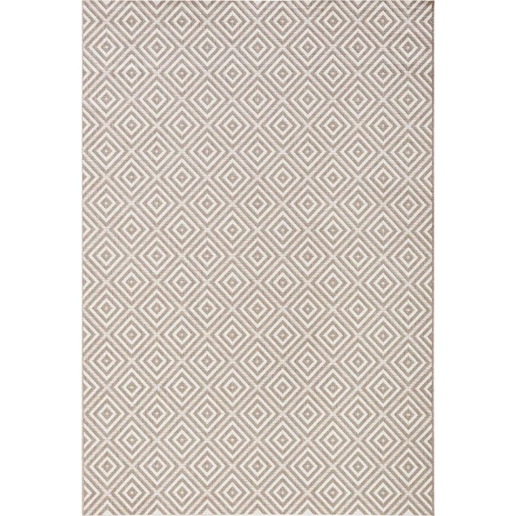 In- & Outdoor Teppich Karo grau/creme - 160x230x0,8cm – Bild 1