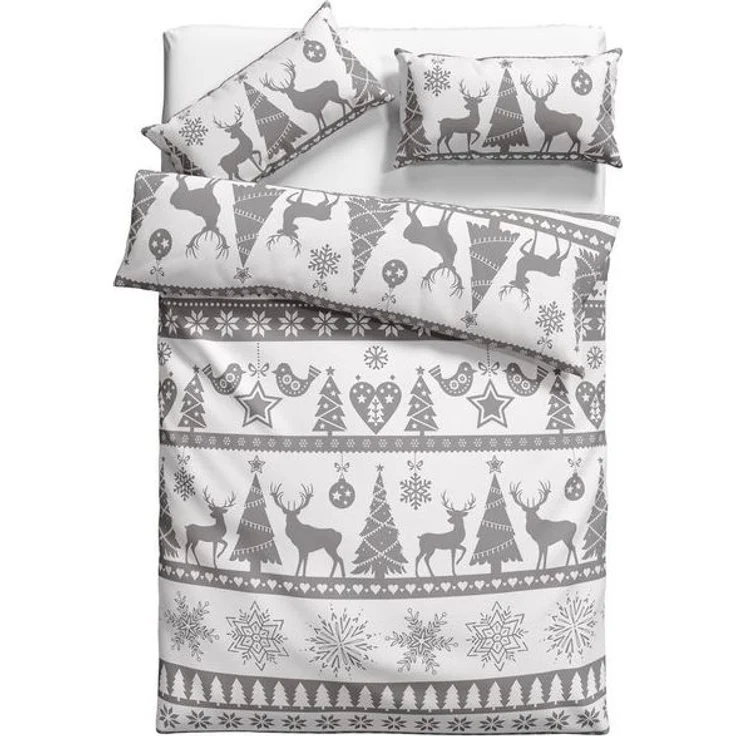 OTTO home Bettwäsche Sindbad in Gr. 135x200 oder 155x220 cm, ideal für Weihnachten, Biber, 2 teilig, Weihnachtsbettwäsche, Winter – Bild 4