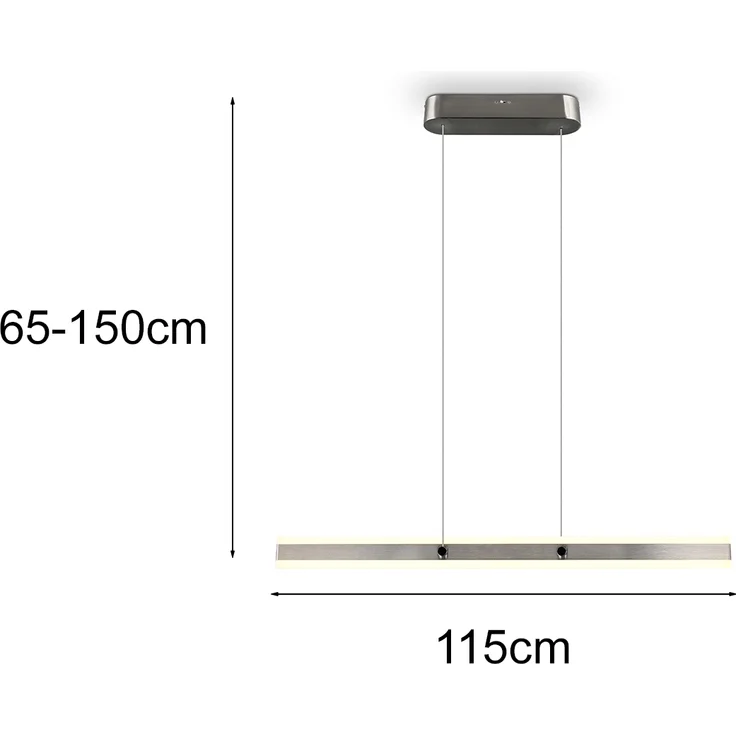 LED Pendelleuchte ARCOLA stufenlos höhenverstellbar Silber, Breite 115cm – Bild 4