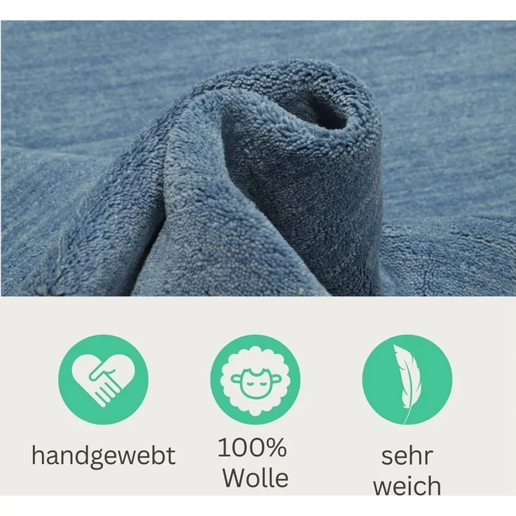 Wohnando Teppich MY-RUG Devi, Handloom Wollteppich 150x80 cm, rechteckig, Höhe: 12 mm, handgewebter Teppich, meliert, reine Schurwolle, Natürliches Design – Bild 3