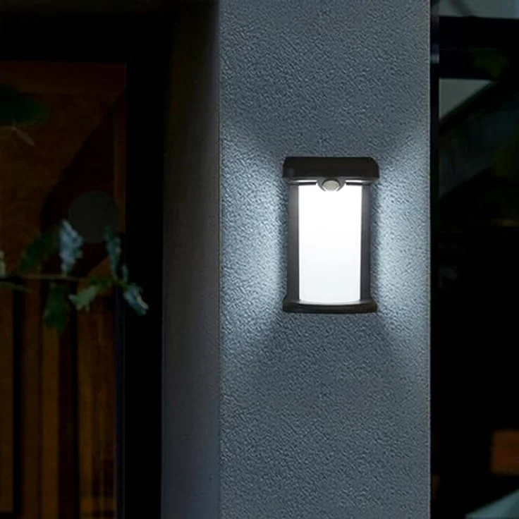 Lumisky 2er Set Solarstrahler Wandleuchte LUSTY, LED weiß, 18cm, mit Bewegungsmelder und IPX4 wasserdicht – Bild 2
