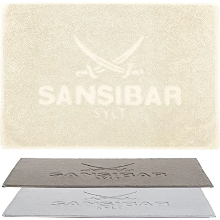 Sansibar Sylt Badematte Badvorleger, Duschvorleger, Badematte 50x80 cm, Hochtiefprägung, strapazierfähig, fußbodenheizungsgeeignet, Rückseite hat keine rutschhemmende Beschichtung, 100% Baumwolle (900 gsm), BxL: 50x80 cm – Bild 6