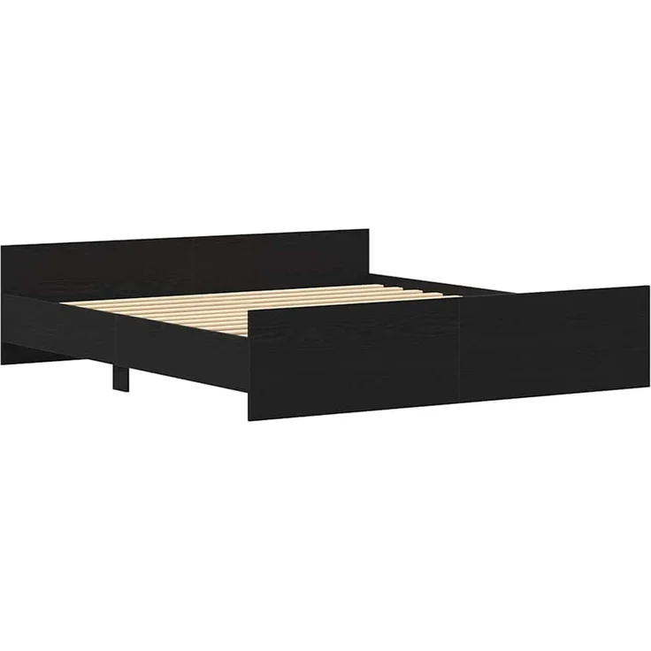 vidaXL Bettgestell ohne Matratze Schwarze Eiche 180x200 cm Holzwerkstoff 3329322 – Bild 4