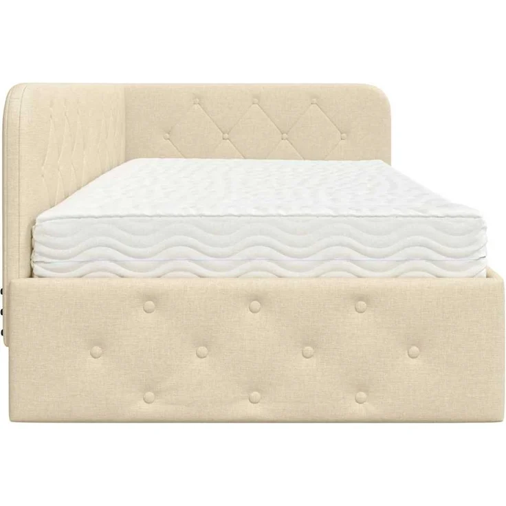 vidaXL Eckbettgestell Creme 100 x 200 cm Stoff 3394059 – Bild 7