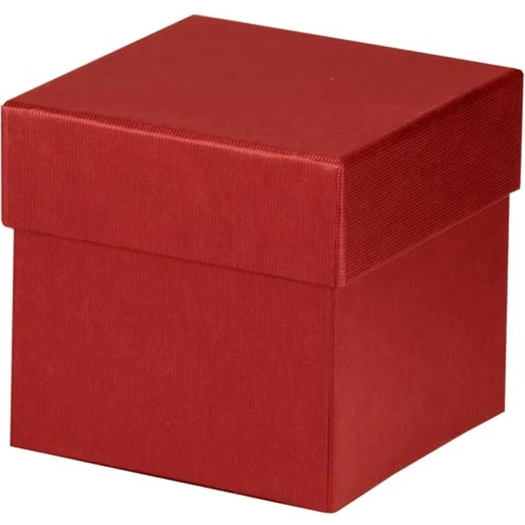 Rössler - Geschenkbox mit Deckel 105 x 105 x 105 mm Rot | Geschenkkarton mit Deckel für kleine Geschenke, Schmuck, Gutscheine und Erinnerungsstücke