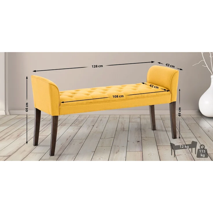 CLP Chaiselongue Cleopatra Gestell aus Kautschukholz,gelb antik-dunkel – Bild 2