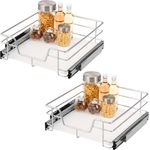 Teleskopschubladen 2er Set - für 50 cm Schrank mit Einlegeboden, aus Metall, (Chrom)