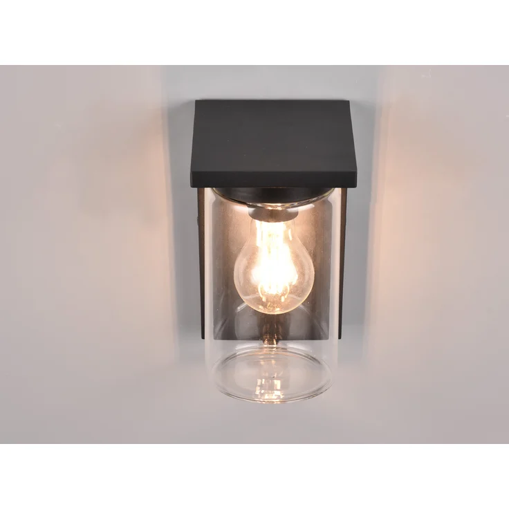 Außen Wandlaterne ARDILA mit Glas Lampenschirm Höhe 19cm, Schwarz – Bild 6