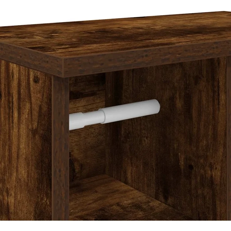 vidaXL Badezimmerschrank mit Rollenhalter Räuchereiche 39x22x90 cm 858528 – Bild 2