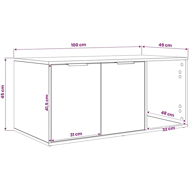 vidaXL Katzenkiste Möbel Artisan-Eiche 100 x 49 x 45 cm Holzwerkstoff 8014758 – Bild 12
