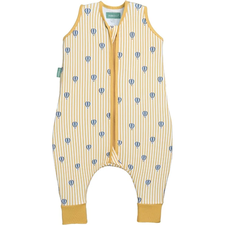 molis&co - Baby Schlafsack mit Füßen 0.5 TOG - Sommerschlafsack für Jungen - Kinder Babyschlafsack mit Beinen - 100% Baumwolle (Oeko-TEX 100), Premium Qualität - Balloons (80 cm)