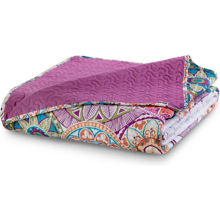 DecoKing Tagesdecke Bettüberwurf Tagesdecke mit Wendedesign Abstrakt Blumen Colors Luxus, Wendedesign – Bild 4