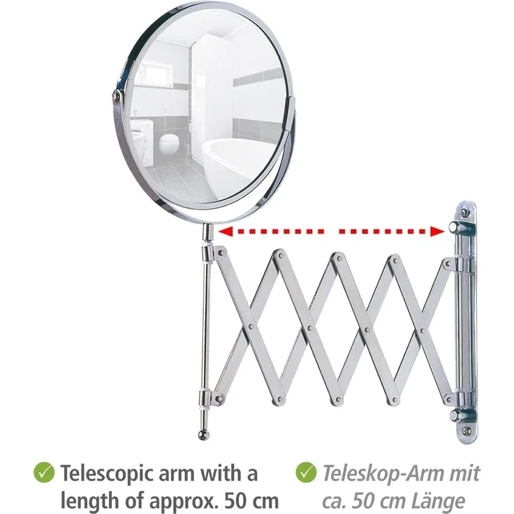 WENKO EXCLUSIV Kosmetikspiegel, Chrom glänzend, 3-fach Vergrößerung – Bild 3