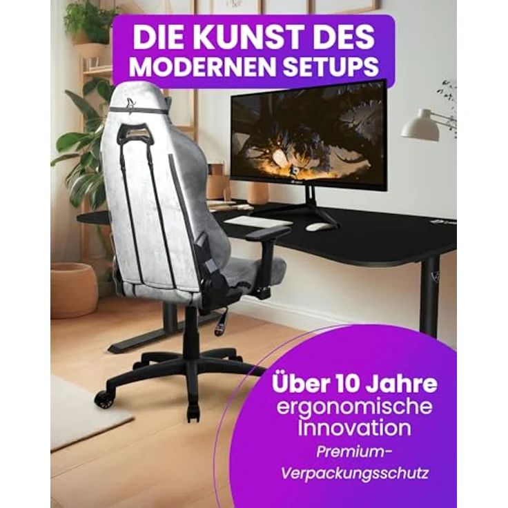Arozzi Torretta Supersoft, ergonomischer Gaming Stuhl mit 3D Armlehnen, 165° Rückenlehne und bis zu 120 kg Belastbarkeit, anthracite – Bild 7