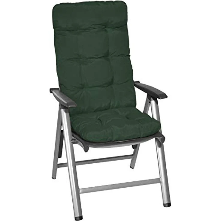Beautissu Hochlehnerauflage 6er Set Hochlehner Auflagen Flair HL, 120 x 50 x 8 cm, Dunkelgrün, Sitzpolster Set für Gartenstühle Outdoor – Stuhlkissen für Hochlehner – Bild 8