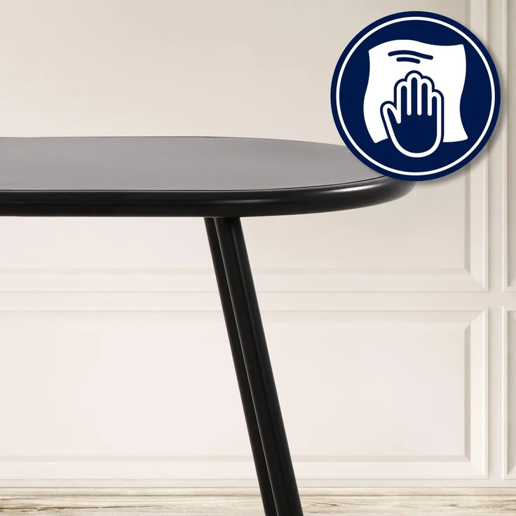 CLP Sitzgruppe Velvena Set Tisch Velva Stühle Alpena wetterfest und UV-beständig - Farbe:schwarz;Set-Inhalt:4 Stühle – Bild 6