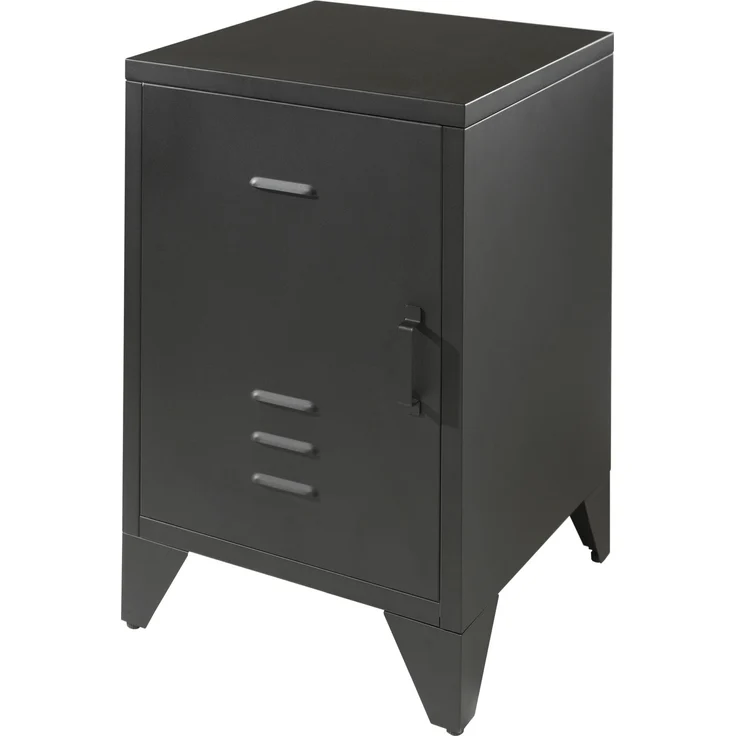 Nachtkonsole >BRONXX< in Schwarz matt aus Metall - 40x60x40cm (BxHxT) – Bild 1