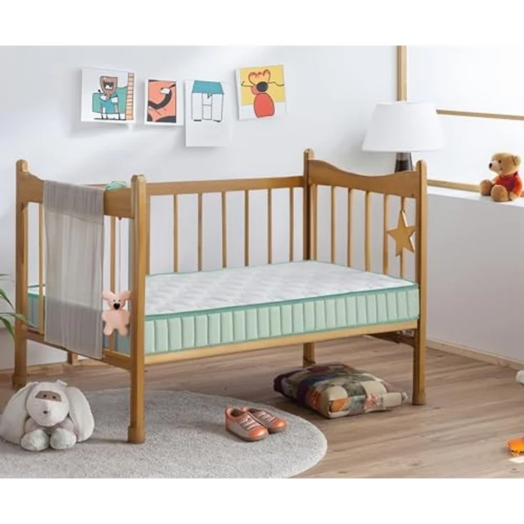 Dormio - Matratze für Kinderbett, viskoelastisch, atmungsaktiv, milbendicht, antibakteriell, Kern aus reinem Eliocel, hohe Dichte, Größe 70x140 cm, Höhe 12 cm. – Bild 2