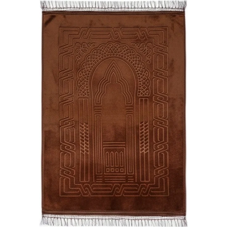 Gebetsteppich 120 x 80 cm - ideal als Geschenk Braun Motiv 4 – Bild 1