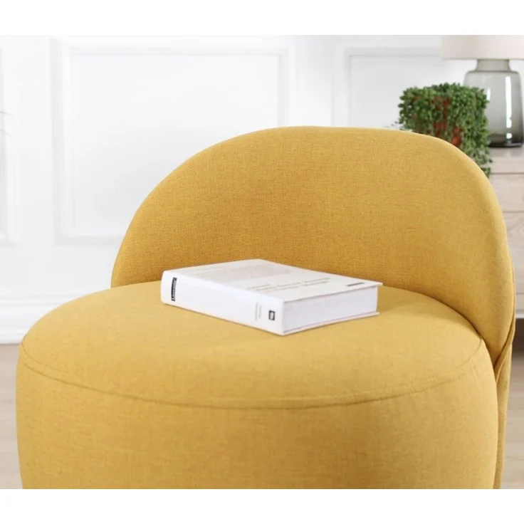 Hanah Home 'Corvile - Yellow' Pouffe, Gelb, 46 x 64 x 46 cm – Bild 4
