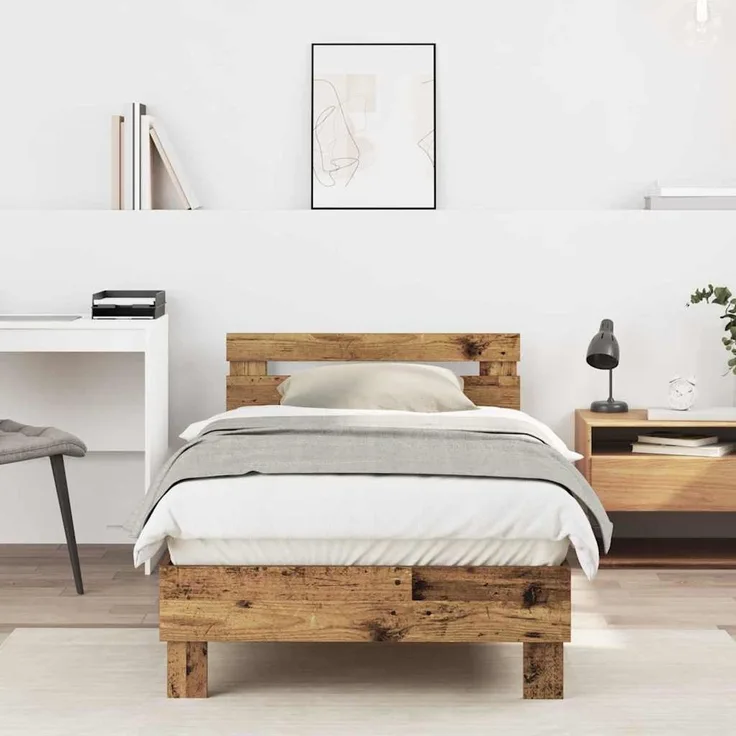 vidaXL Bettrahmen Altholz 203 x 95 x 70 cm Holzwerkstoff 874112