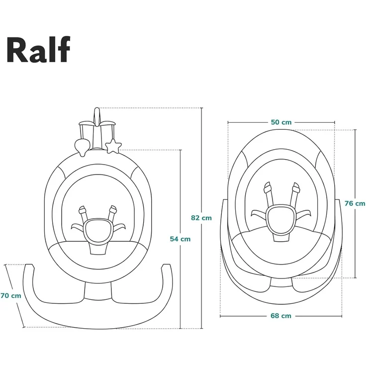 LIONELO Ralf 2in1 Babywippe und Liegestuhl, Fernbedienung, 12 Melodien, zwei Schaukelrichtungen, 5 Schaukelgeschwindigkeiten, Sperrung, Rückenlehnenverstellung, Timer, leiser Betrieb – Bild 8