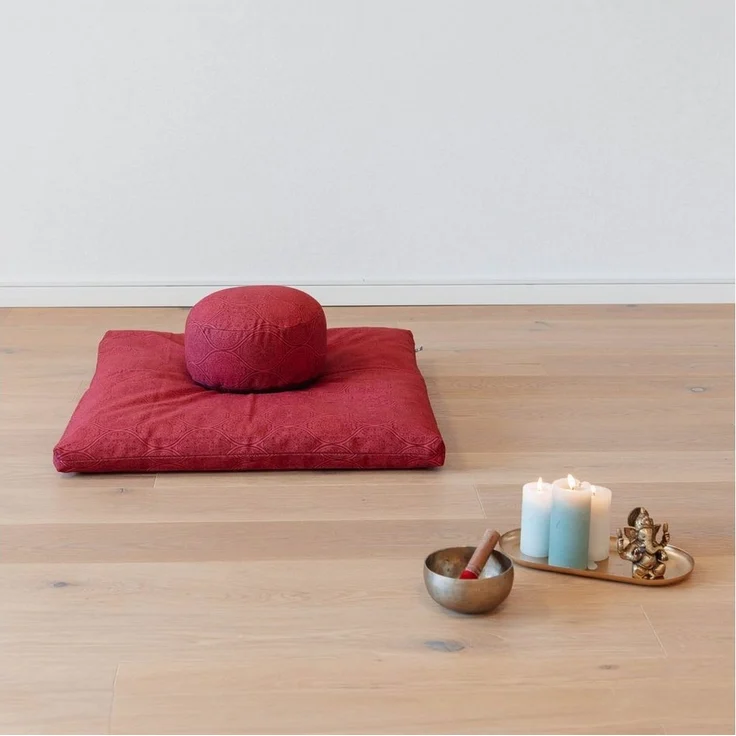 bodhi Meditationskissen Meditations-Set: Meditationskissen + Zabuton, Mayuri, dunkelrot – Bild 3