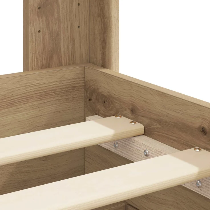 vidaXL Bettgestell mit Stauraum und Kopfteil Artisan-Eiche 3414148 – Bild 10