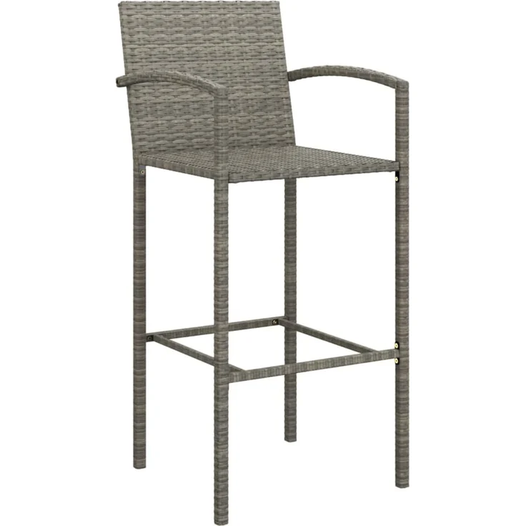 vidaXL 11-tlg. Gartenbar-Set Grau Poly Rattan 3187664 – Bild 5