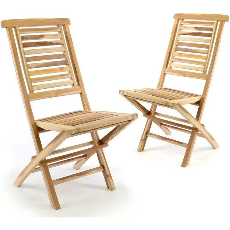 VCM Gartenstuhl Gartenstuhl klappbarer Klappstuhl Holz Teak – Bild 5
