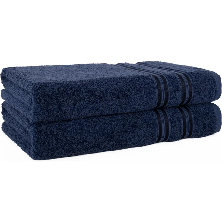 HAMMETEX Duschtuch 2er Set Badetücher 70x140 cm, 100% Baumwolle, Weich & Saugstark, Frottier (Set, 2-St), mit Bordüre, einfarbig, weich – Bild 1