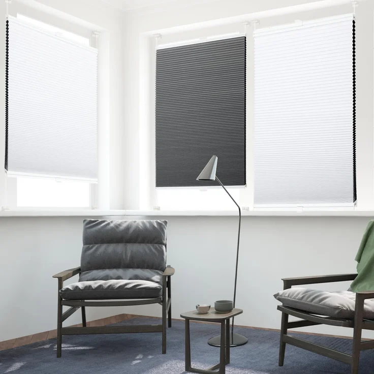 Sekey Wabenplissee Ohne Bohren Verdunkelung Rollo 100% verdunkelnd Blickdicht, Klemmfix, Aluminiumschiene, ZWeißeitig wählbar in Weiß & Grau 95x120cm – Bild 8
